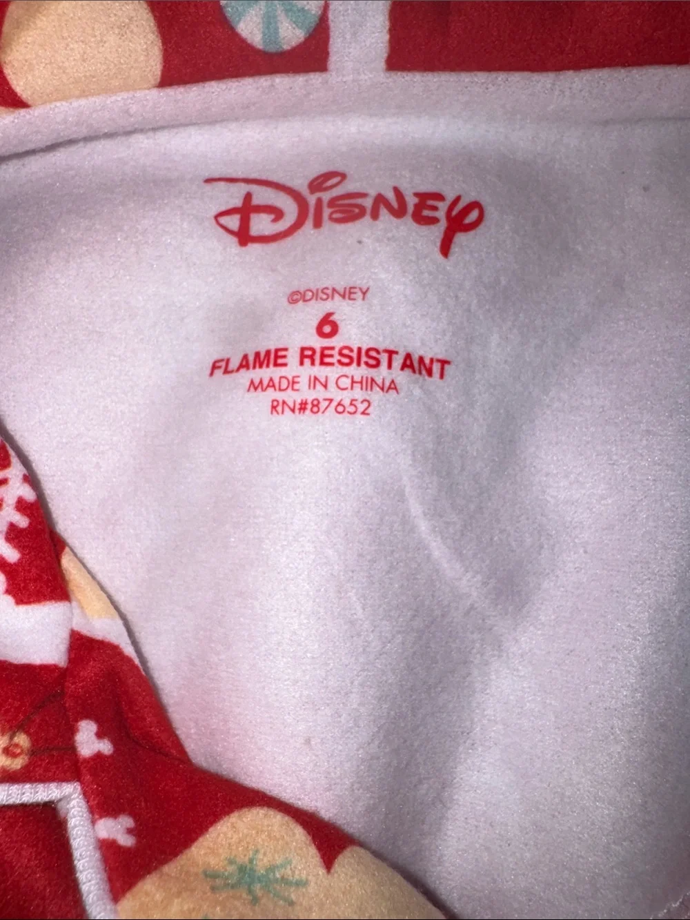 Disney Red Mickey Holiday Print Two-Piece Pajama Set